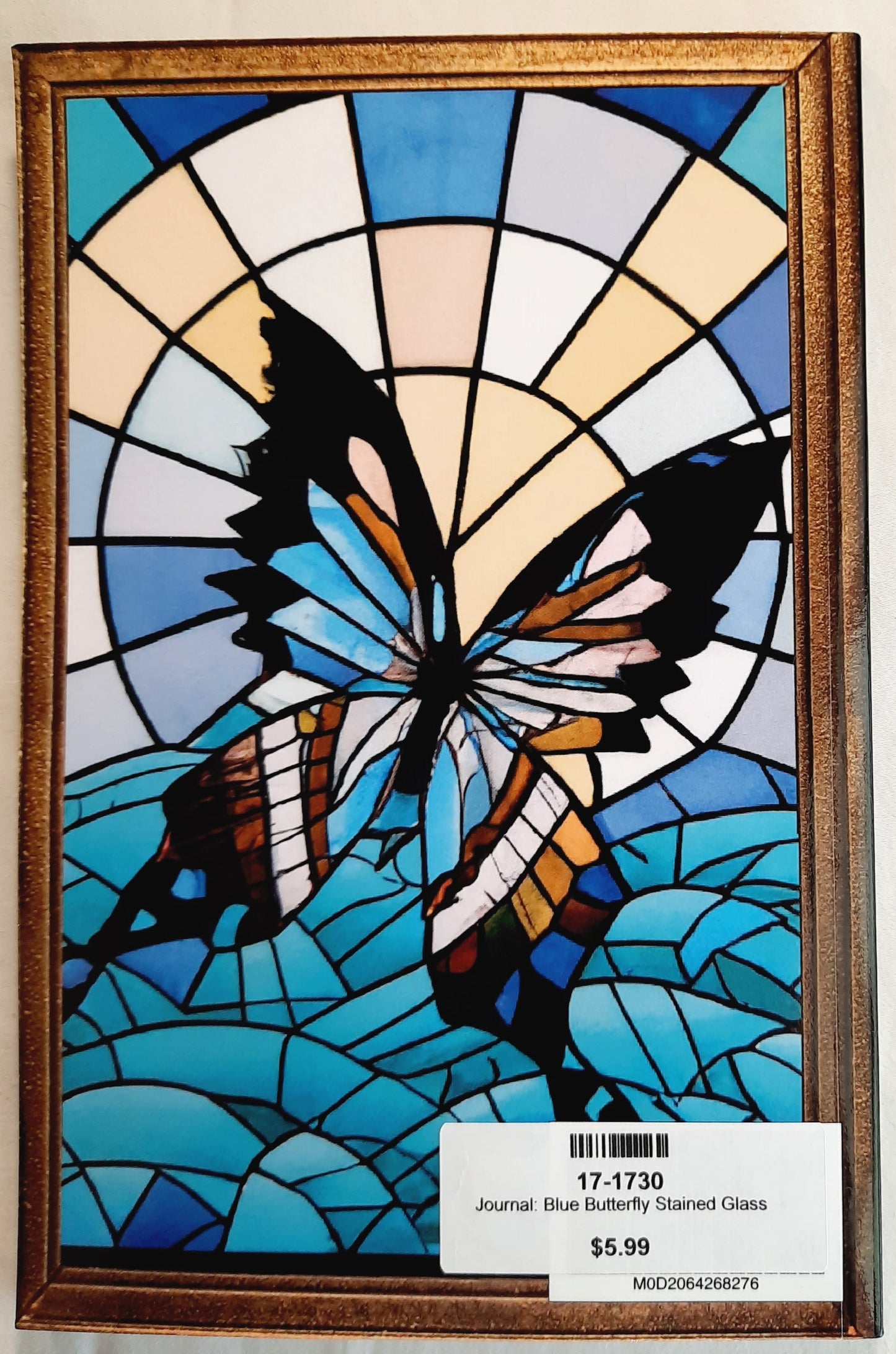 Journal: Blue Butterfly Stained Glass Design (New, 2023, Pbk, 120 pages)