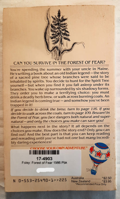 Forest of Fear by Louise Munro Foley (Choose Your Own Adventure, Good, 1986, Pbk, 117 pages, Bantam Books)