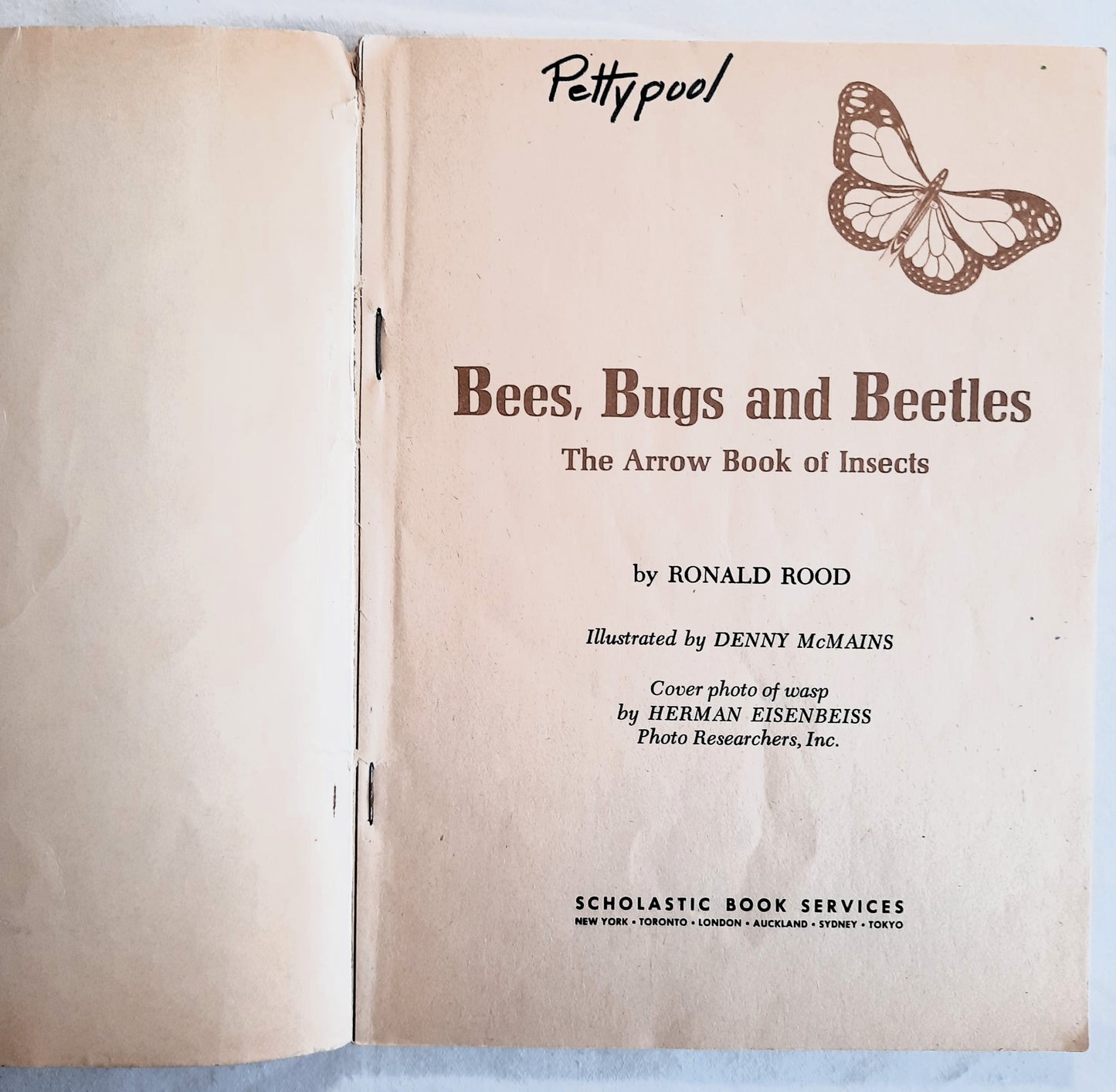 Bees, Bugs, and Beetles by Ronald Rood (The Arrow Book of Insects, Good, 1972, Pbk, 64 pages, Scholastic)