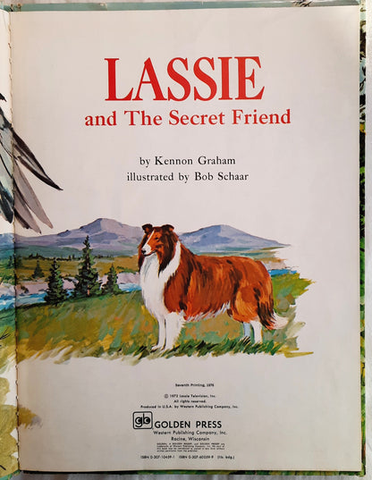 Lassie and the Secret Friend by Kennon Graham (Good, 1976, HC, A Golden Book)