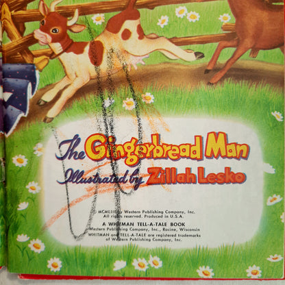 The Gingerbread Man Whitman Tell-A-Tale; Zillah Lesko (Acceptable, 1953, HC, Western Publishing Co.)