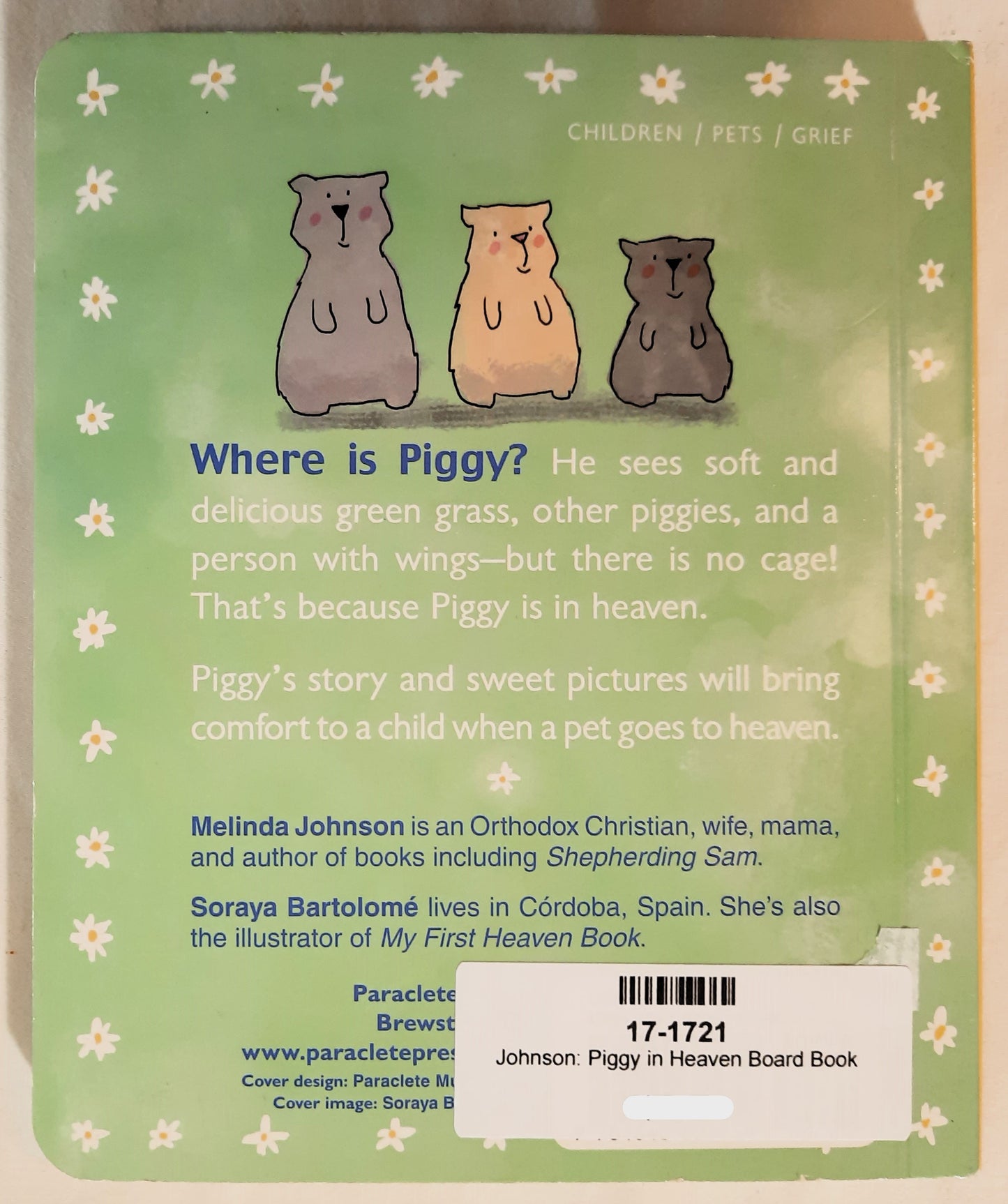 Piggy in Heaven Board Book by Melinda Johnson (New, 2019, HC, 24 pages, Paraclete Press)