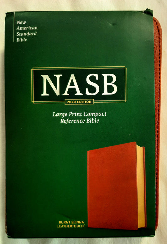 NASB Large Print Compact Reference Bible (New, 2022, Burnt Sienna LeatherSoft, 1776 pages, Holman)