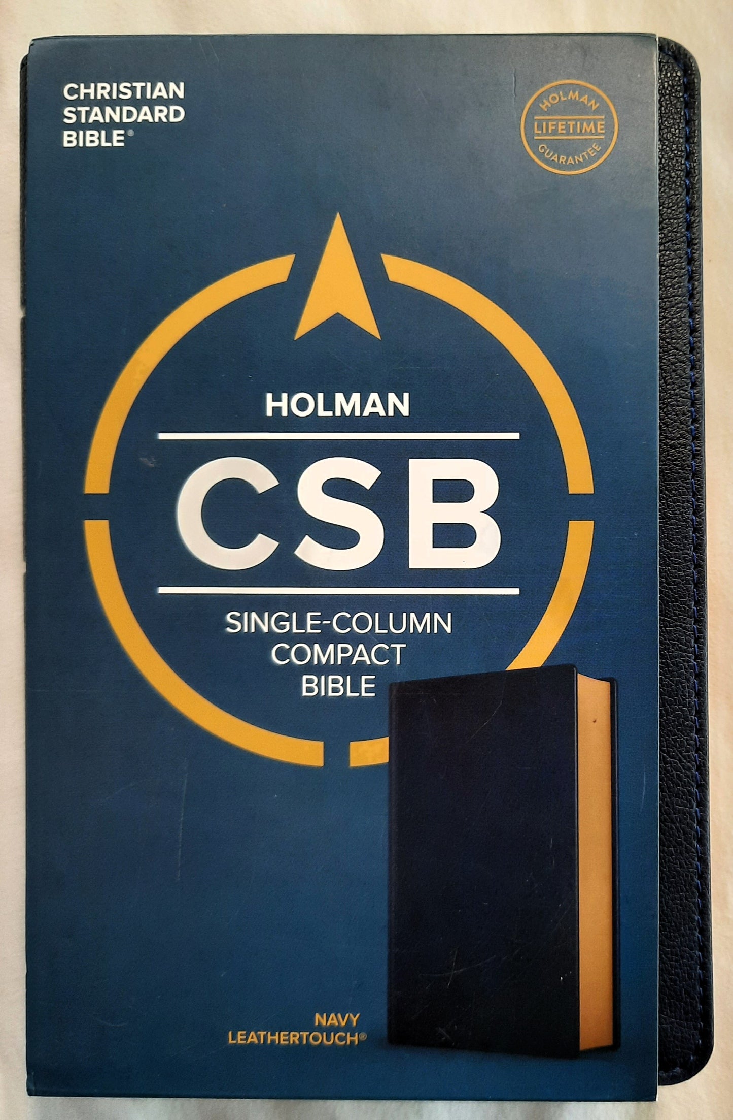 CSB Single Column Compact Bible (New, 2020, Navy Leathertouch, 1920 pages, Holman)