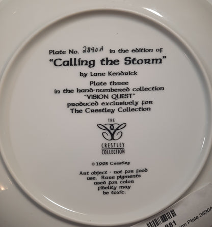 Decorative Plate: Calling the Storm #3 Vision Quest by Lane Kendrick (Like new, 1993, The Crestley Collection, #2890A)