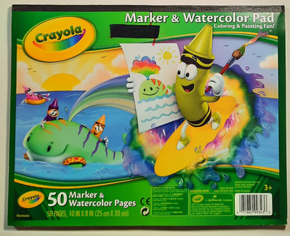 Marker & Watercolor Pad: Coloring & Painting Fun! (Very good, 2012, PBK, 48 pages 10 in x 8 in, Crayola)