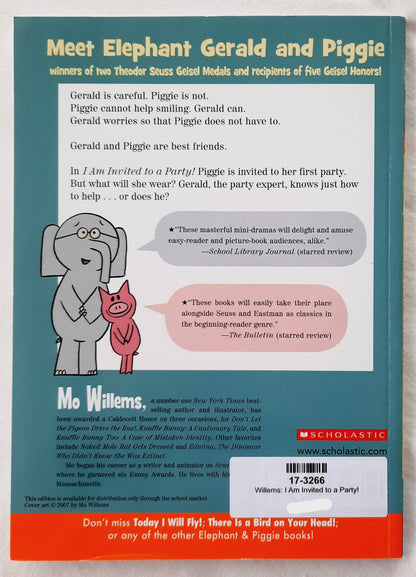 Elephant & Piggie: I Am Invited to a Party! by Mo Willems (New, 2012, Pbk, 64 pages, Scholastic)