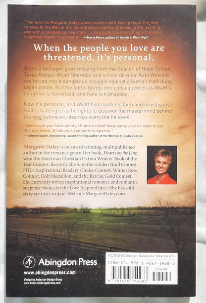 Saving Hope by Margaret Daley (Men of the Texas Rangers #1, Very good, 2012, Pbk, 335 pages, Abingdon Press)