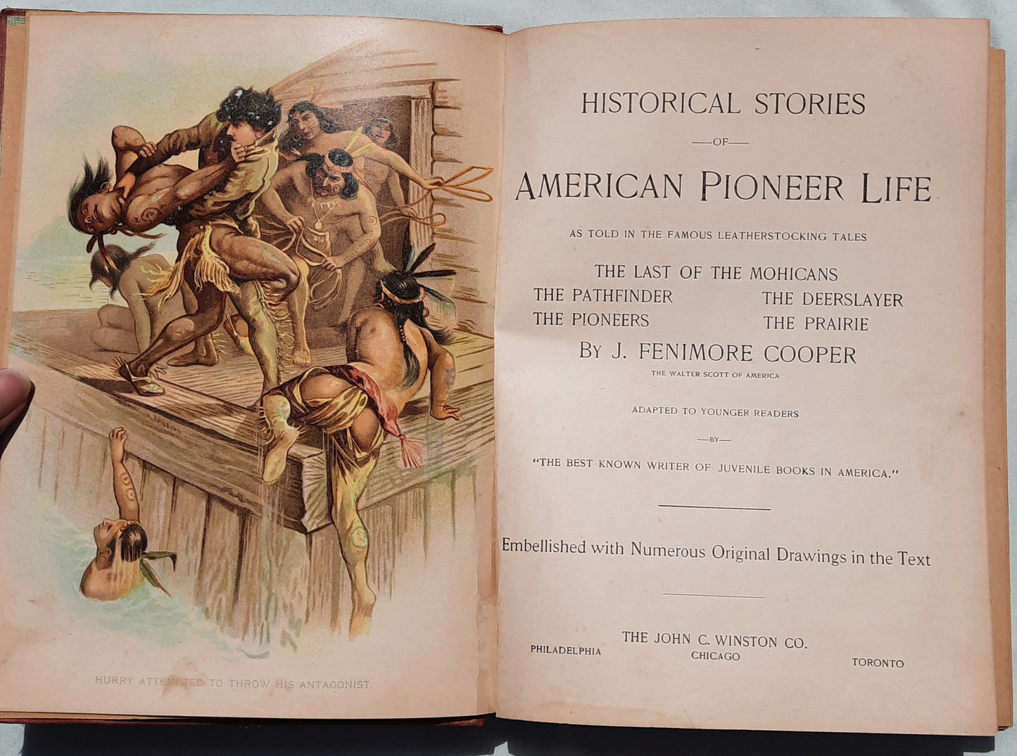 Historical Stories of American Pioneer Life by James Fenimore Cooper (Good, 1899, HC, 288 pages, The John C. Winston Co.)