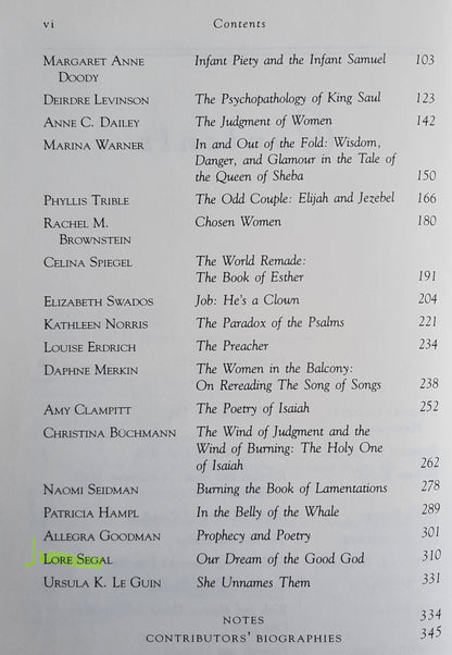 Out of the Garden: Women Writers on the Bible edited by Christina Buchmann; Celina Spiegel (Good,  1994, HC, 354 pages, Fawcett Columbine)