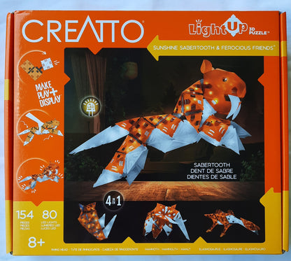 Light Up 3D Puzzle: Sunshine Sabertooth & Ferocious Friends by Creatto (New, 2021, Age 8+)