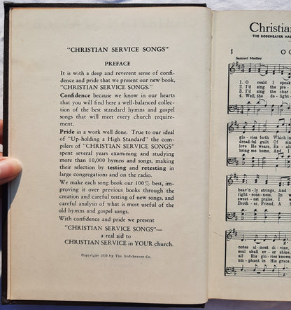 Christian Service Songs edited by Homer Rodeheaver; George W. Sanville (Very good, 1939, HC, 288 pages, The Rodeheaver Hall-Mack Co.)