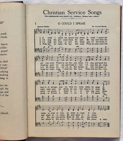 Christian Service Songs edited by Homer Rodeheaver; George W. Sanville (Very good, 1939, HC, 288 pages, The Rodeheaver Hall-Mack Co.)