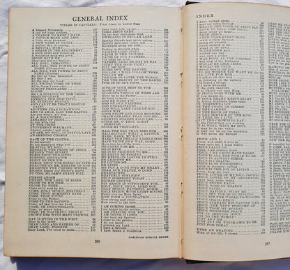 Christian Service Songs edited by Homer Rodeheaver; George W. Sanville (Very good, 1939, HC, 288 pages, The Rodeheaver Hall-Mack Co.)