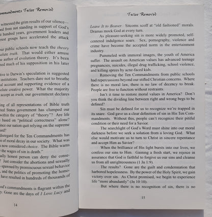 Ten Commandments Twice Removed by Danny Shelton; Shelley Quinn (Very Good, 2005, Pbk, 126 pages, Remnant Pub.)