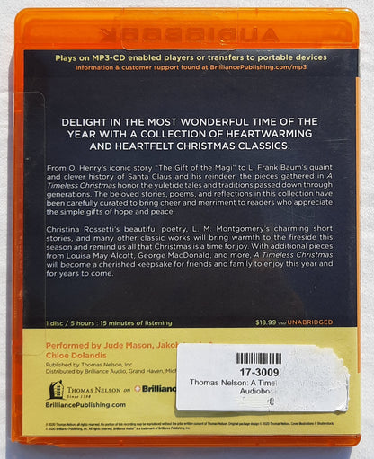 A Timeless Christmas Audiobook (New, 2020, CD, Thomas Nelson) Features: Henry, Baum, Alcott, MacDonald and more