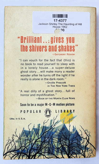 The Haunting of Hill House by Shirley Jackson (Very good, 1962, Pbk, 174 pages, Popular Library)