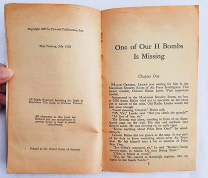 One of Our H Bombs is Missing by Frederick Hazlitt Brennan (First Edition, Acceptable, 1955, Pbk, 132 pages, Gold Medal Books)