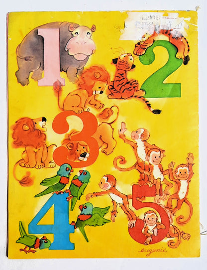 Whitman Baby's First Book Baby Counts Nontoxic Wipes Clean (Good, 1974, Plastic, 5 pages)