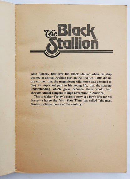 The Black Stallion #1 by Walter Farley (Good, 1969, Pbk, 187 pages, Random House)