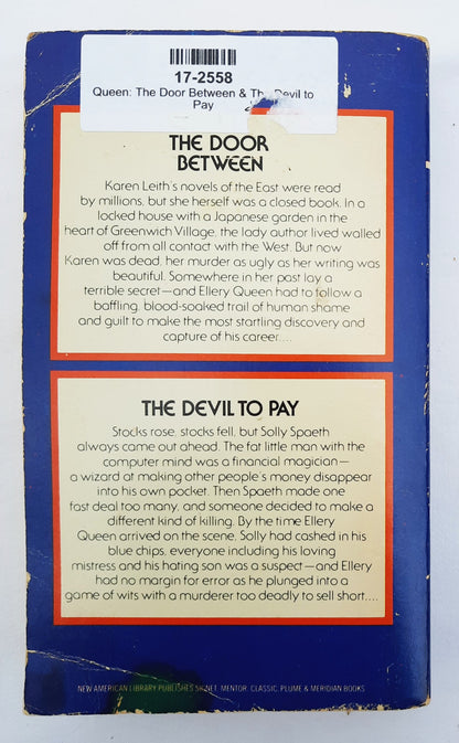 The Door Between & The Devil to Pay by Ellery Queen (Good, 1980, Pbk, 192 pages, Signet)