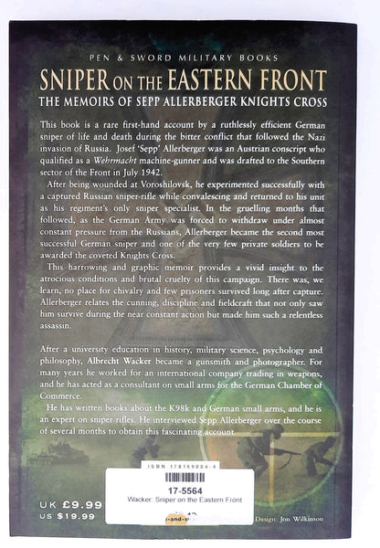 Sniper on the Eastern Front: The Memoirs of Sepp Alleberger by Albrecht Wacker (Very good, 2018, Pbk, 178 pages, Pen & Sword)