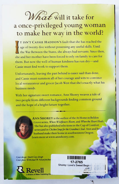 Love's Sweet Beginning #3 by Ann Shorey (Sisters at Heart, New, 2014, Pbk, 352 pages, Revell)