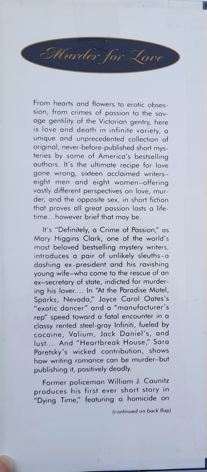 Murder for Love edited by Otto Penzler (Good, 1996, HC, 319 pages, Delacorte Press)