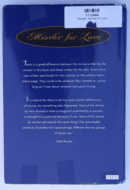Murder for Love edited by Otto Penzler (Good, 1996, HC, 319 pages, Delacorte Press)