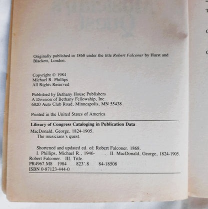 The Musician's Quest by George MacDonald (Good, 1984, Pbk, 264 pages, Bethany House)