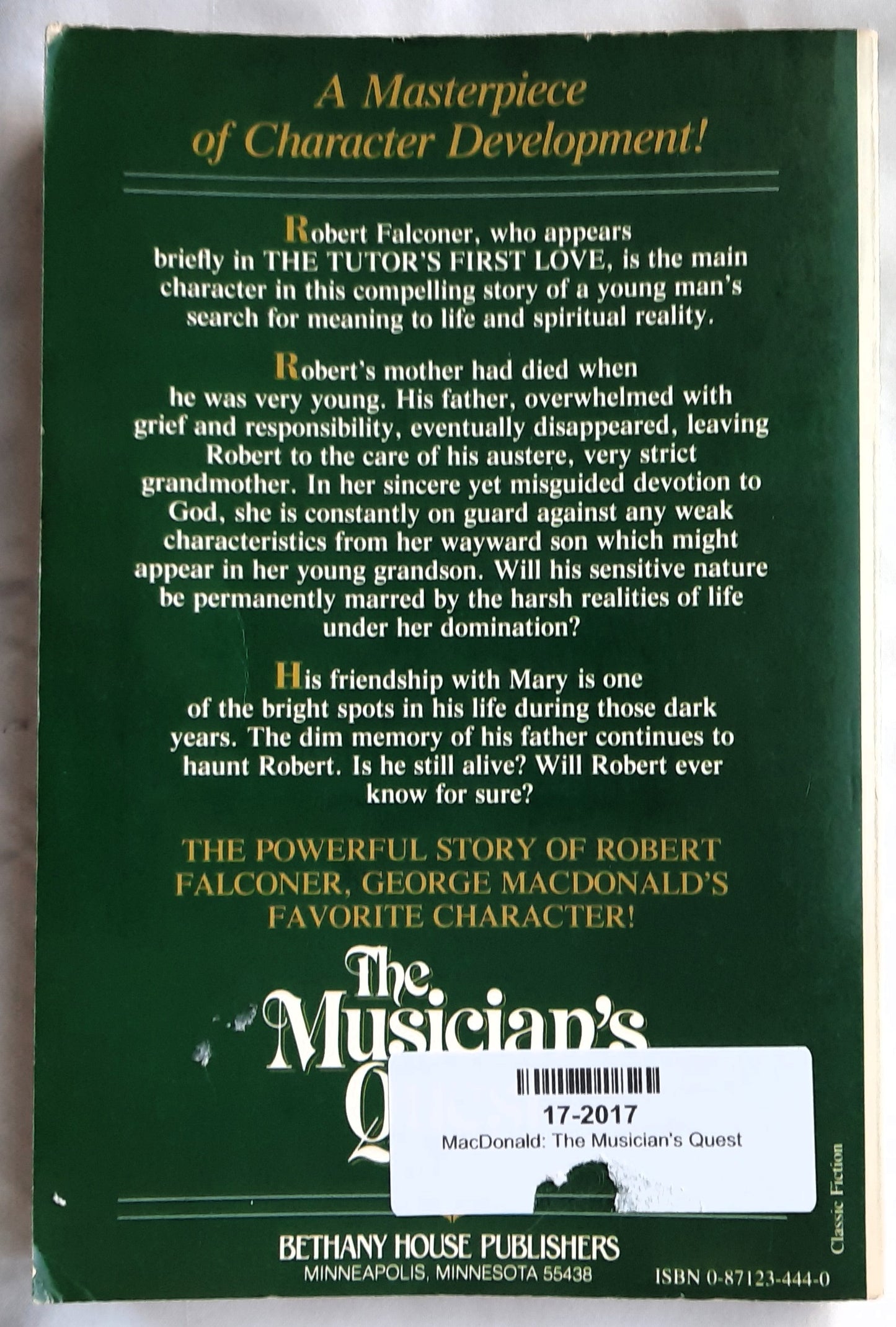 The Musician's Quest by George MacDonald (Good, 1984, Pbk, 264 pages, Bethany House)