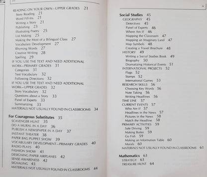 Survival Kit for Substitutes: Activities That Work in Elementary Classrooms by Vita Pavlich; Eleanor Rosenast (Good, Pbk, 1974, Citation Press, 110 pages)