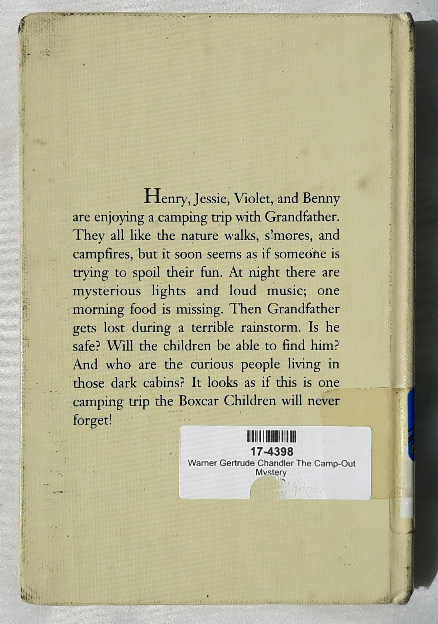 The Camp-Out Mystery by Gertrude Chandler Warner (The Boxcar Children, Good, 1992, HC, 120 pages, Albert Whitman & Co)