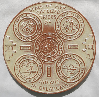 Seals of Five Civilized Tribes of Indians of Oklahoma by Frankoma Trivet Collectible (Very Good)