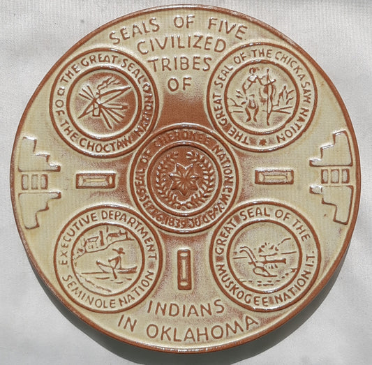 Seals of Five Civilized Tribes of Indians of Oklahoma by Frankoma Trivet Collectible (Very Good)