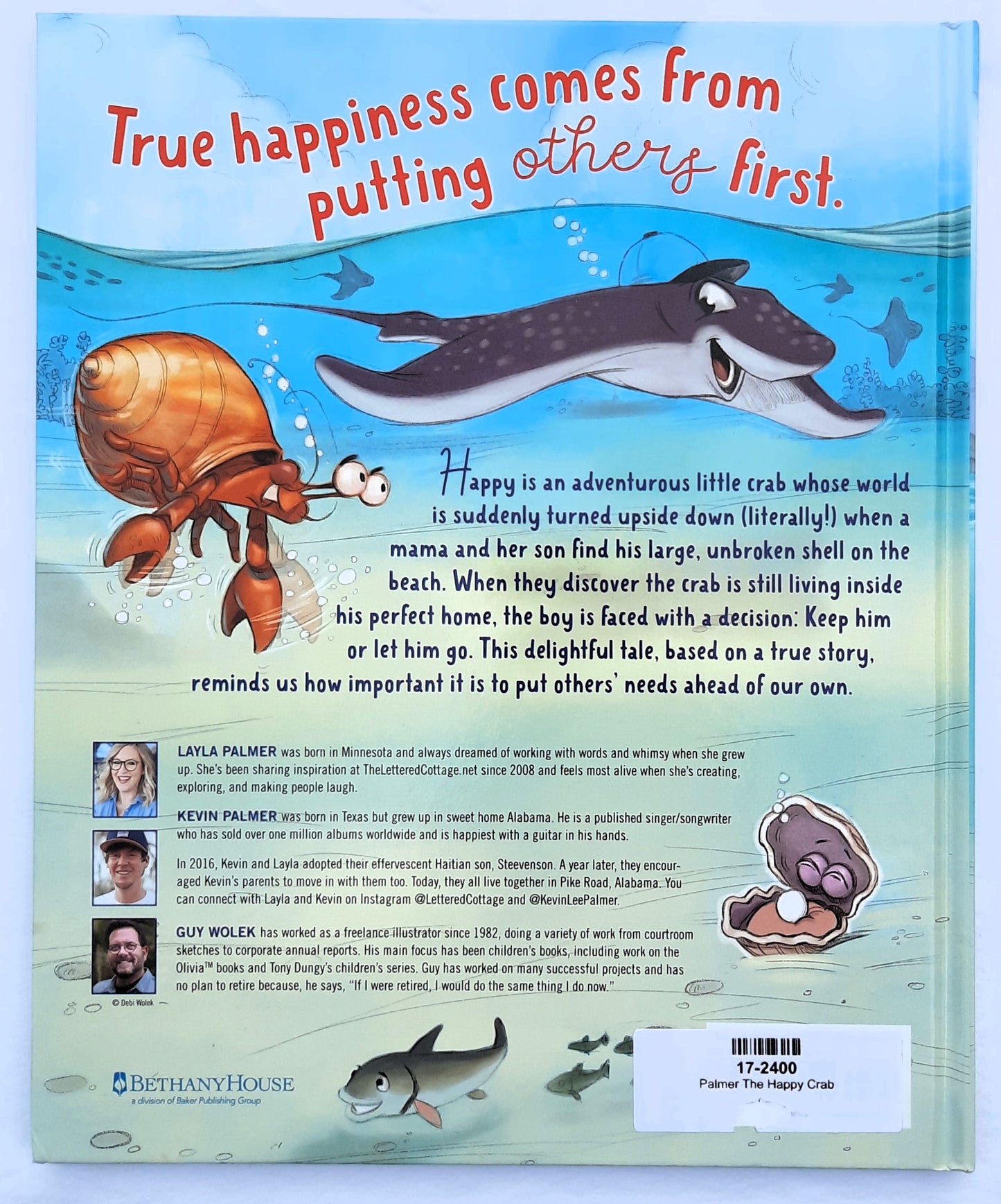 The Happy Crab by Layla & Kevin Palmer (New, 2021, HC, 32 pages, Bethany House)