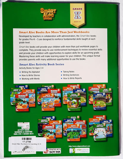 Smart Alec: Numbers & Counting Grade K (New, 2020, Pbk, 48 pages, Edgeucational Publishing)