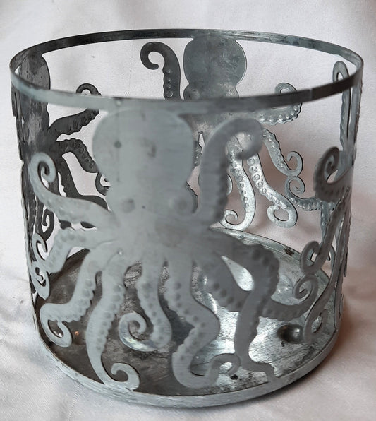 Octopus Metal Candle Holder Sleeve (Very Good, 4.2 in x 3.5 in, Hobby Lobby)