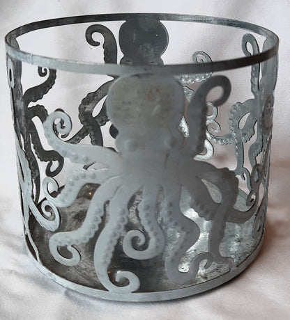 Octopus Metal Candle Holder Sleeve (Very Good, 4.2 in x 3.5 in, Hobby Lobby)