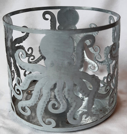 Octopus Metal Candle Holder Sleeve (Very Good, 4.2 in x 3.5 in, Hobby Lobby)