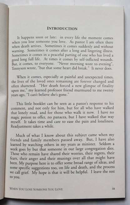 When You Lose Someone You Love by Richard M. Cromie (Good, 1993, Pbk, 61 pages, Desert Ministries)