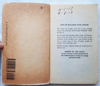 North to the Rails by Louis L'Amour (Good, 1987, Pbk, 184 pages, Bantam Books)