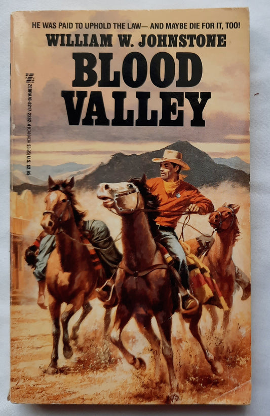 Blood Valley by William W. Johnstone (Cotton Pickens #1, Very Good, 1988, Pbk, Zebra Western, 267 pages)
