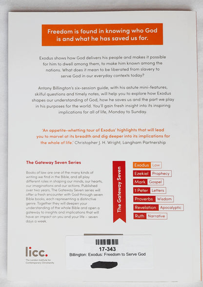 Exodus: Freedom to Serve God by Antony Billington (New, 2019, Pbk, 81 pages, LICC)