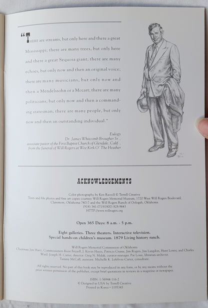 A Pictorial Tribute to An American Legend: Will Rogers by K'Raveill (Very good, 32 pages, Pbk)