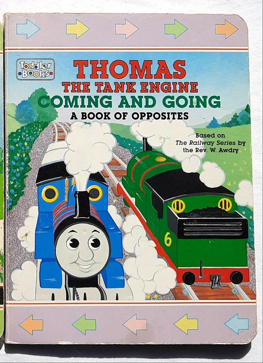 Thomas the Tank Engine Coming and Going [A book of Opposites] by Pam Posey (Good, 1998, Board Book, Random House)