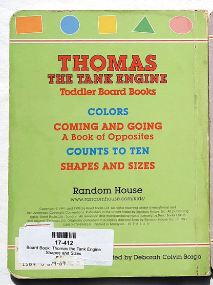 Thomas the Tank Engine Shapes and Sizes by Deborah Borgo (Good, 1998, Board Book, Random House)