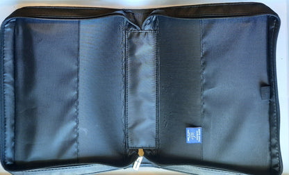 Bible Cover: Textured Leather-look with Debossed Cross by White Dove Designs (New, Black, Extra-Large)