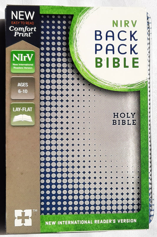 NiRV Backpack Bible Comfort Print Blue/Silver Leathersoft (New, 2018, Soft, 1664 pages, Zonderkidz)