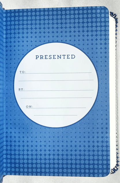 NiRV Backpack Bible Comfort Print Blue/Silver Leathersoft (New, 2018, Soft, 1664 pages, Zonderkidz)